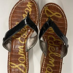 Black cork wedge sandals